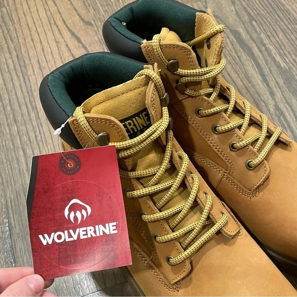 New WOLVERINE MEN'S FLOORHAND WATERPROOF 6" WORK BOOT size 12W in Wheat - Picture 8 of 14